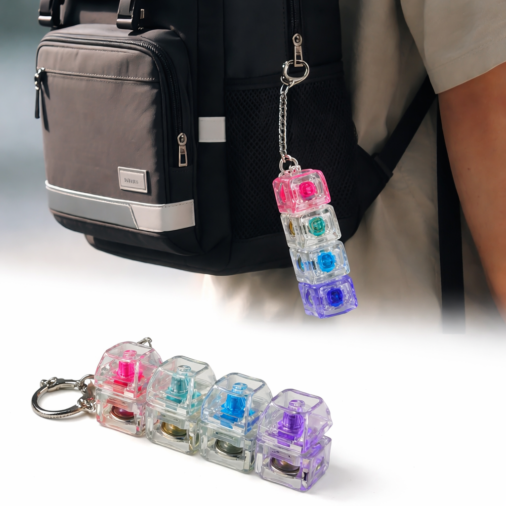 Stress Relief Keyboard Keychain Fidget