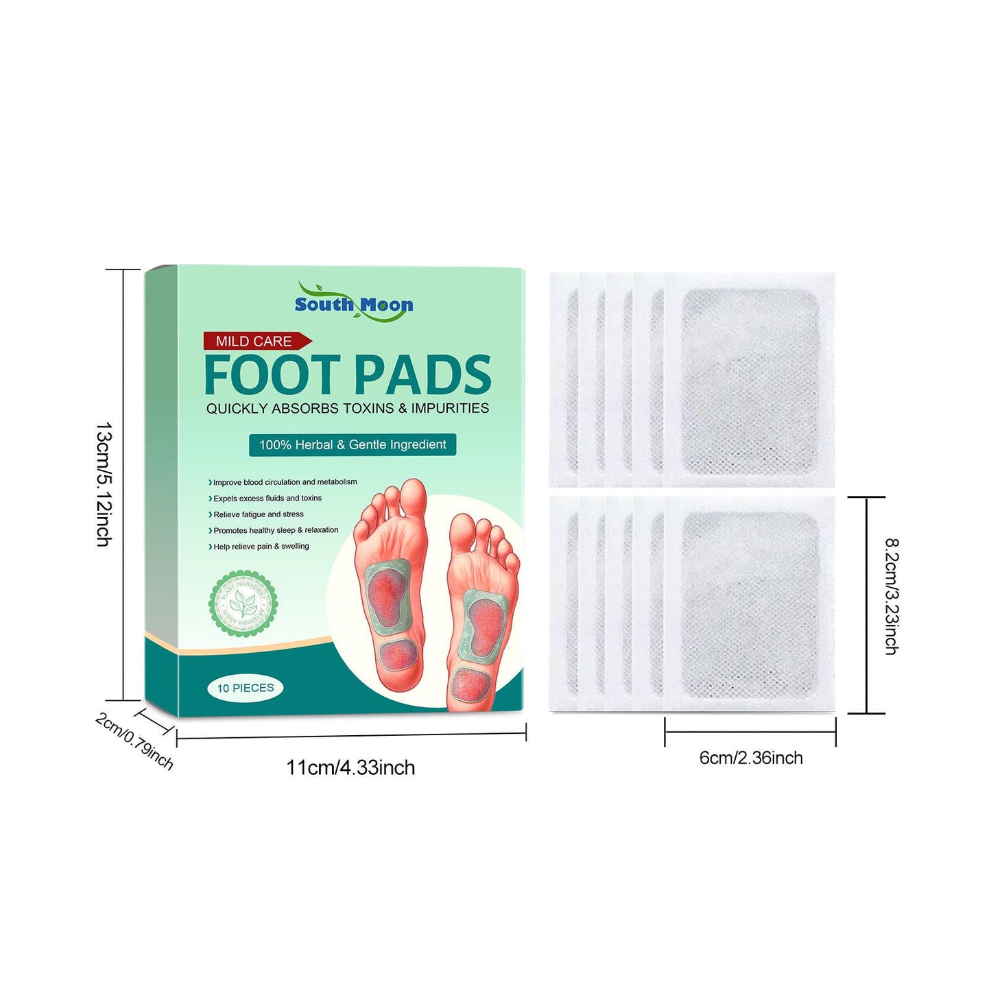 100% Merbal & Gentle Ingredient Detox Foot Patch RG (1 BOX = 20 PATCHES-BUY 1 GET 3 FREE)