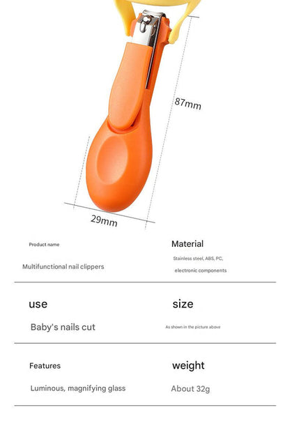 Baby Nail Clipper Set with LED Light & Magnifier